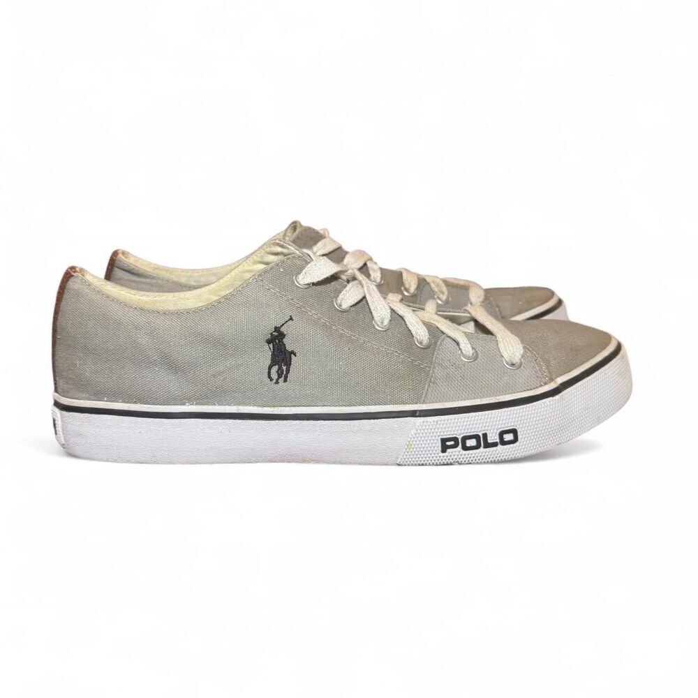 Polo Ralph Lauren Cantor Low Canvas Shoes Men’s 12D Gray Casual Sneakers